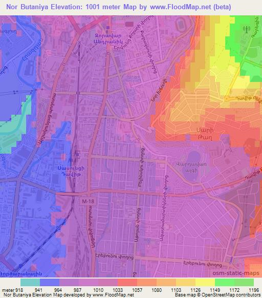 Nor Butaniya,Armenia Elevation Map