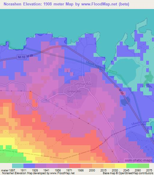 Norashen,Armenia Elevation Map