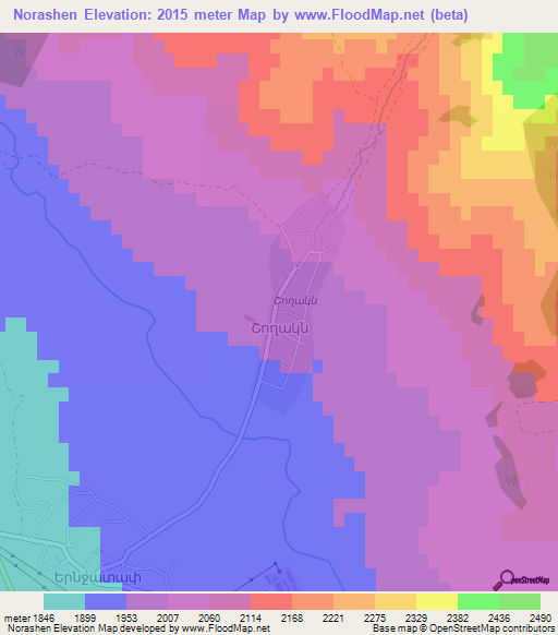 Norashen,Armenia Elevation Map