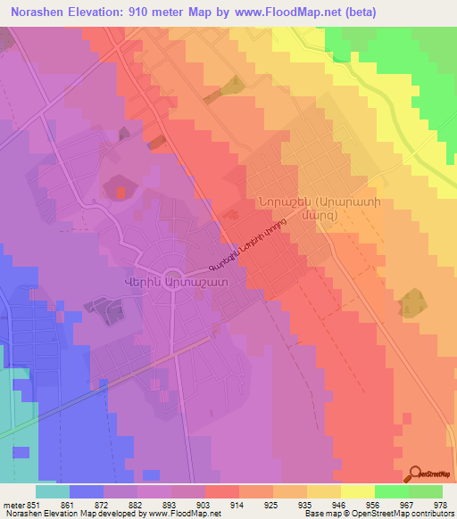 Norashen,Armenia Elevation Map