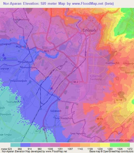 Nor-Aparan,Armenia Elevation Map