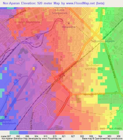 Nor-Aparan,Armenia Elevation Map