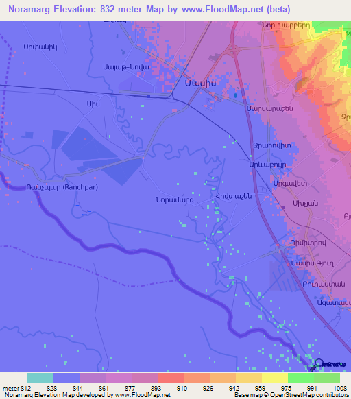 Noramarg,Armenia Elevation Map