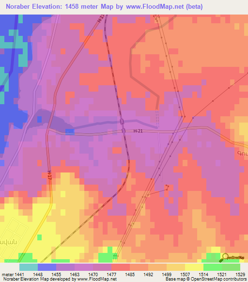 Noraber,Armenia Elevation Map