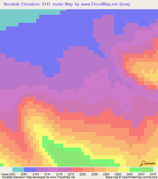 Norabak,Armenia Elevation Map