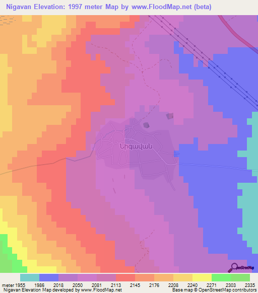Nigavan,Armenia Elevation Map