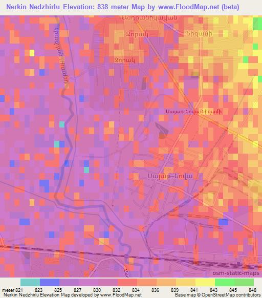 Nerkin Nedzhirlu,Armenia Elevation Map