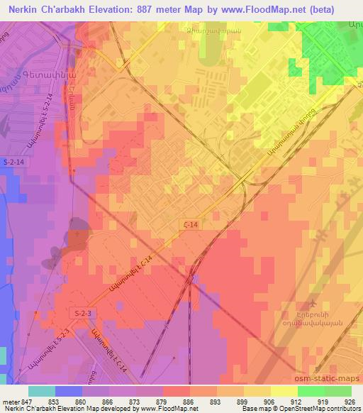 Nerkin Ch'arbakh,Armenia Elevation Map