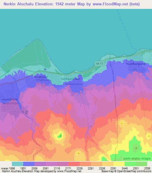 Nerkin Aluchalu,Armenia Elevation Map