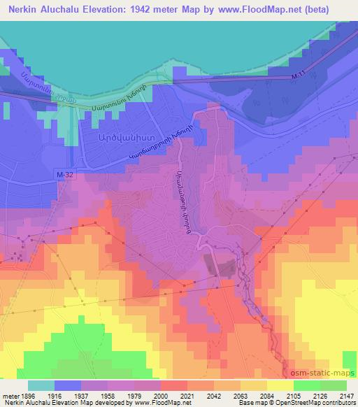 Nerkin Aluchalu,Armenia Elevation Map