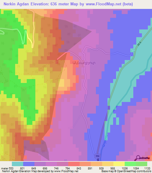 Nerkin Agdan,Armenia Elevation Map