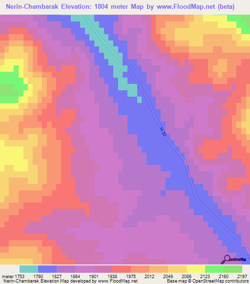 Nerin-Chambarak,Armenia Elevation Map
