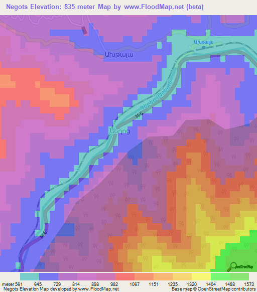 Negots,Armenia Elevation Map