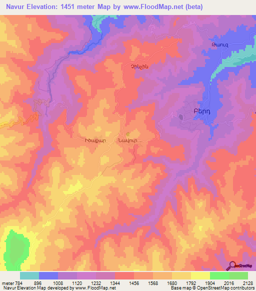 Navur,Armenia Elevation Map