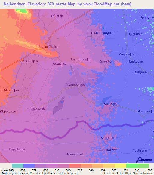 Nalbandyan,Armenia Elevation Map