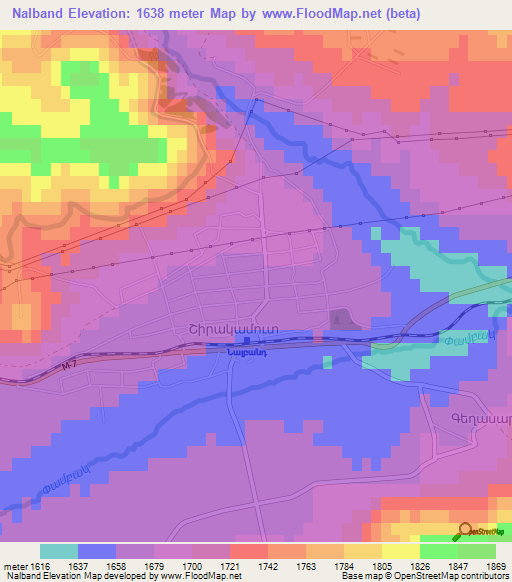 Nalband,Armenia Elevation Map