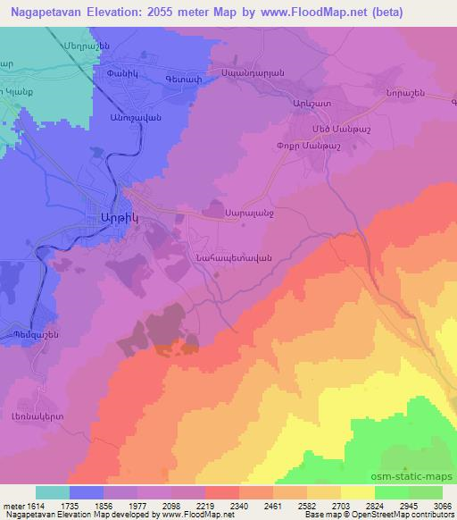 Nagapetavan,Armenia Elevation Map