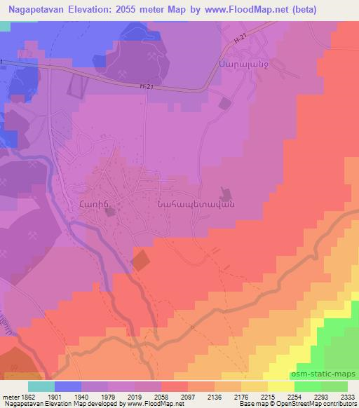 Nagapetavan,Armenia Elevation Map
