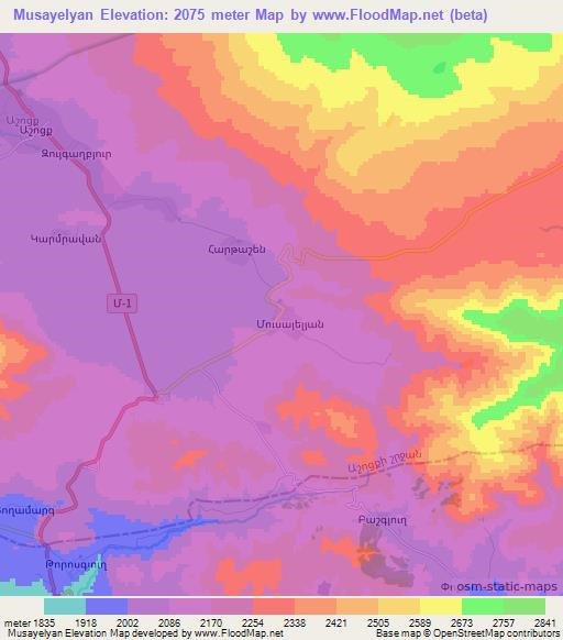 Musayelyan,Armenia Elevation Map