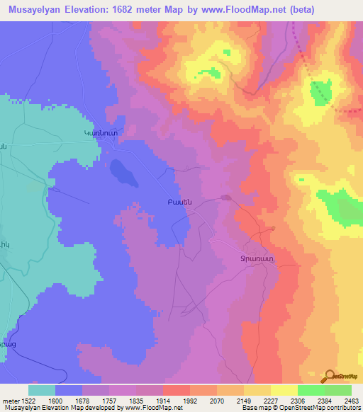 Musayelyan,Armenia Elevation Map
