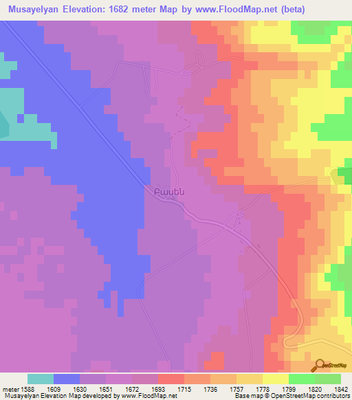 Musayelyan,Armenia Elevation Map