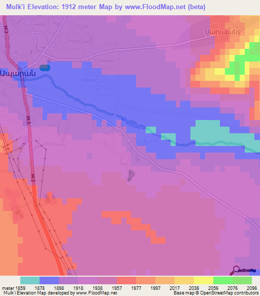 Mulk'i,Armenia Elevation Map