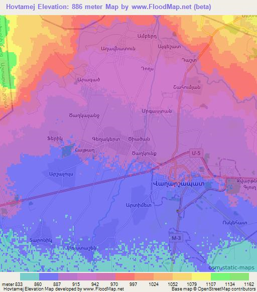 Hovtamej,Armenia Elevation Map