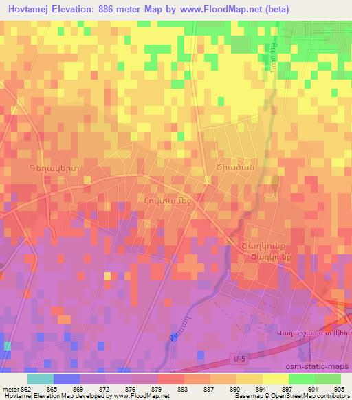 Hovtamej,Armenia Elevation Map