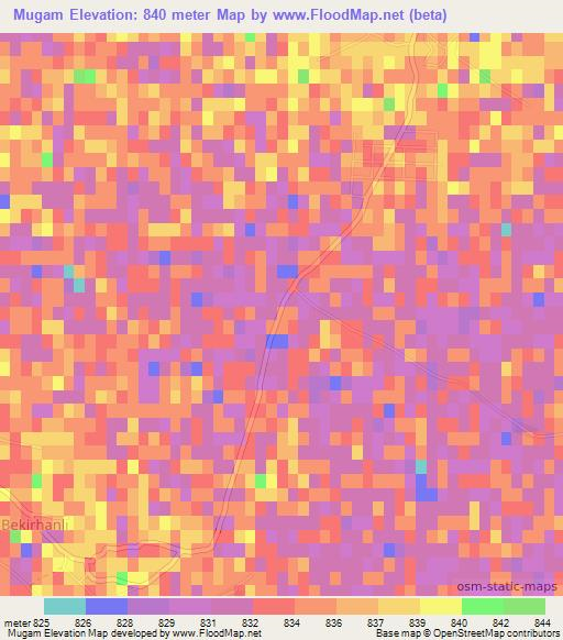 Mugam,Armenia Elevation Map