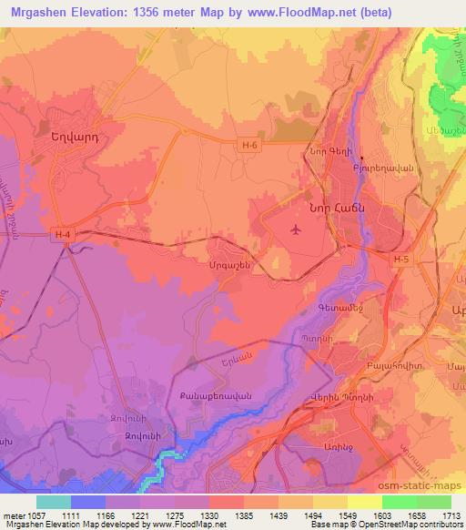 Mrgashen,Armenia Elevation Map