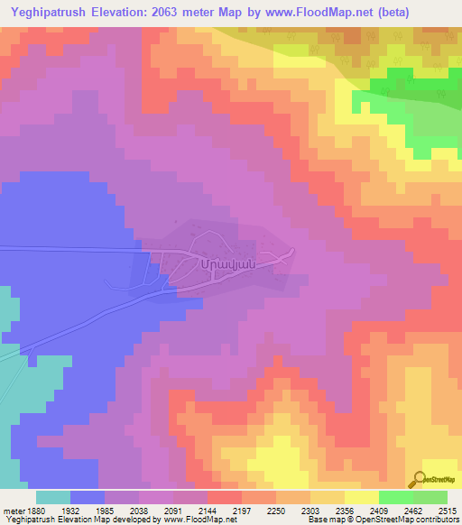 Yeghipatrush,Armenia Elevation Map