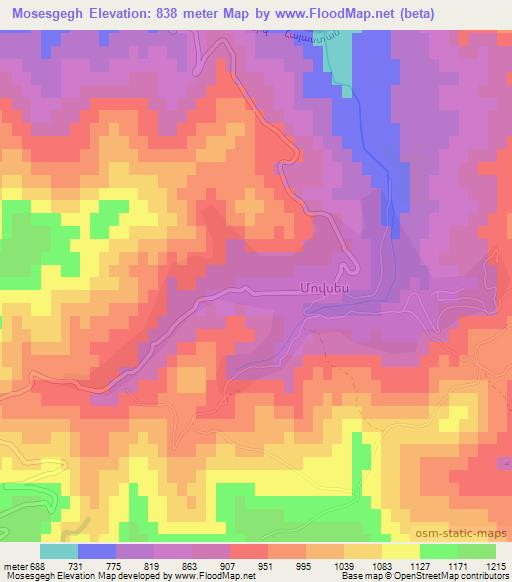 Mosesgegh,Armenia Elevation Map