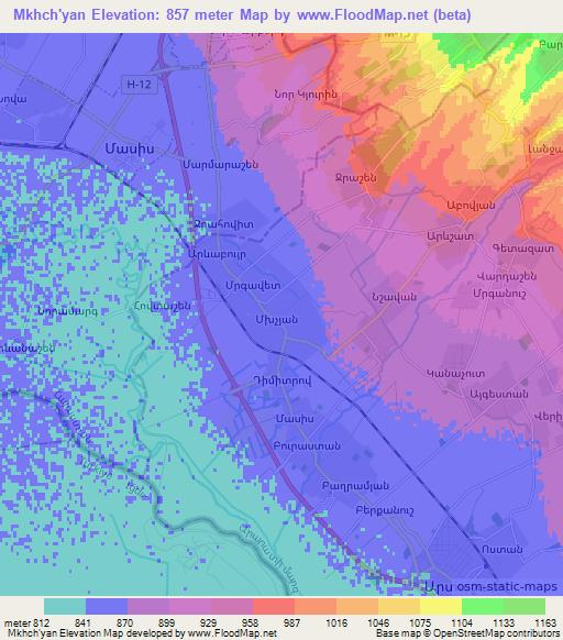 Mkhch'yan,Armenia Elevation Map