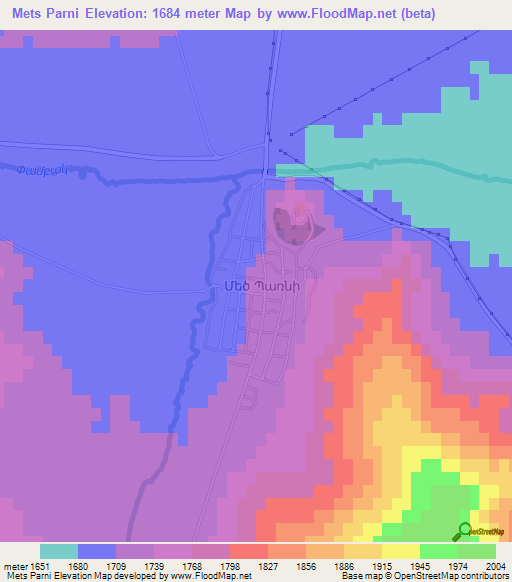 Mets Parni,Armenia Elevation Map