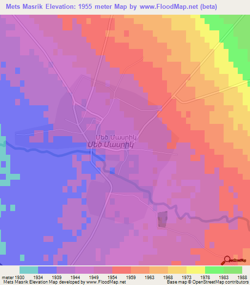 Mets Masrik,Armenia Elevation Map