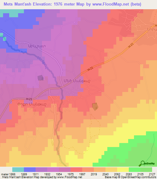 Mets Mant'ash,Armenia Elevation Map