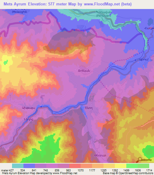 Mets Ayrum,Armenia Elevation Map