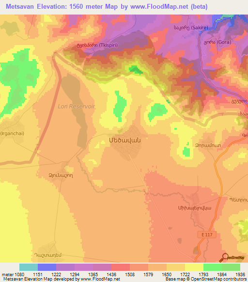 Metsavan,Armenia Elevation Map