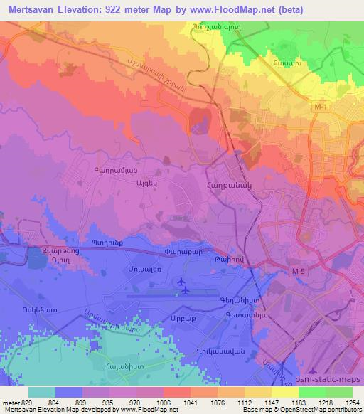 Mertsavan,Armenia Elevation Map