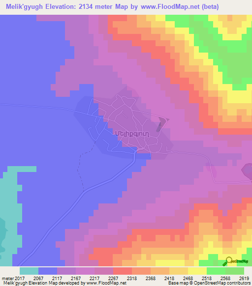 Melik'gyugh,Armenia Elevation Map