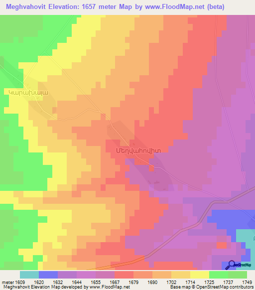 Meghvahovit,Armenia Elevation Map