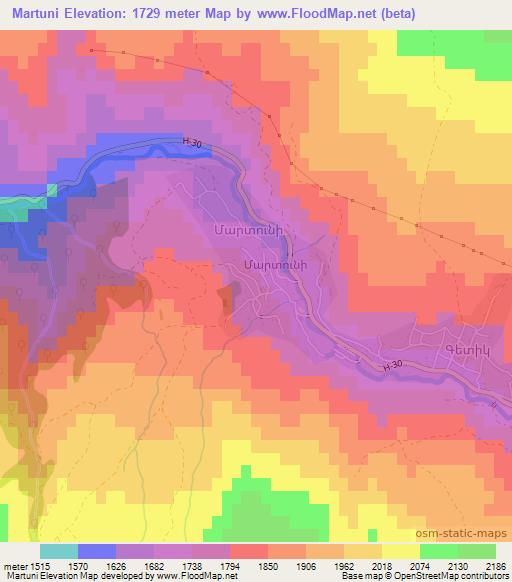 Martuni,Armenia Elevation Map