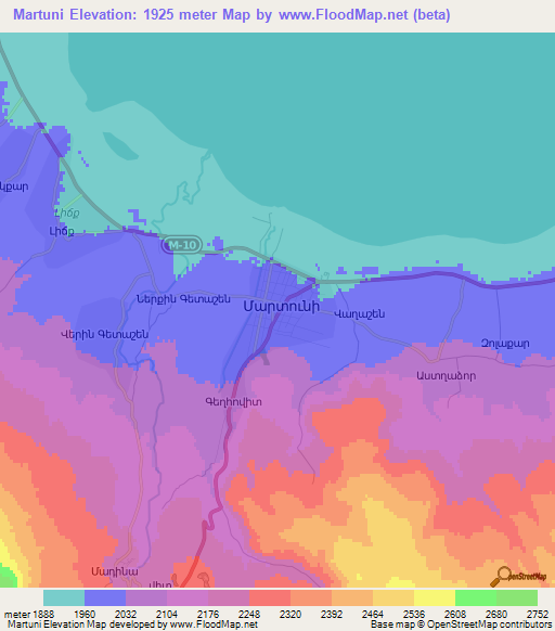 Martuni,Armenia Elevation Map