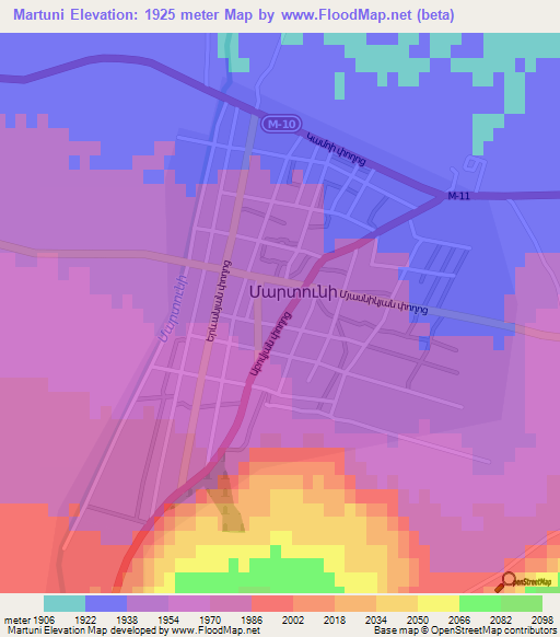 Martuni,Armenia Elevation Map