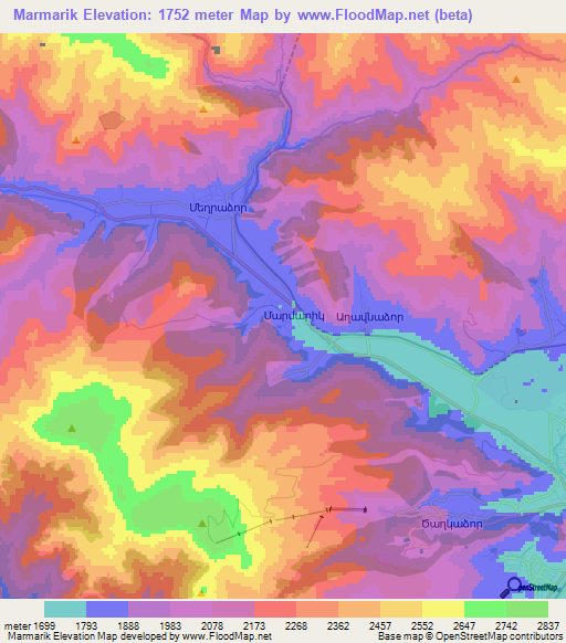 Marmarik,Armenia Elevation Map