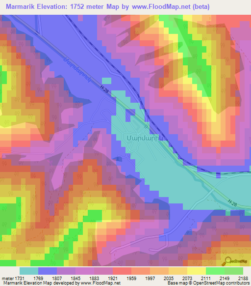 Marmarik,Armenia Elevation Map