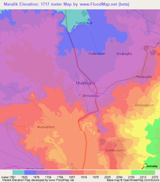 Maralik,Armenia Elevation Map