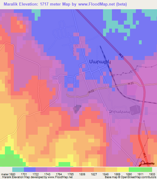Maralik,Armenia Elevation Map