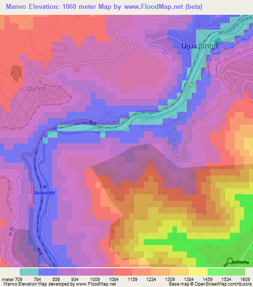 Manvo,Armenia Elevation Map