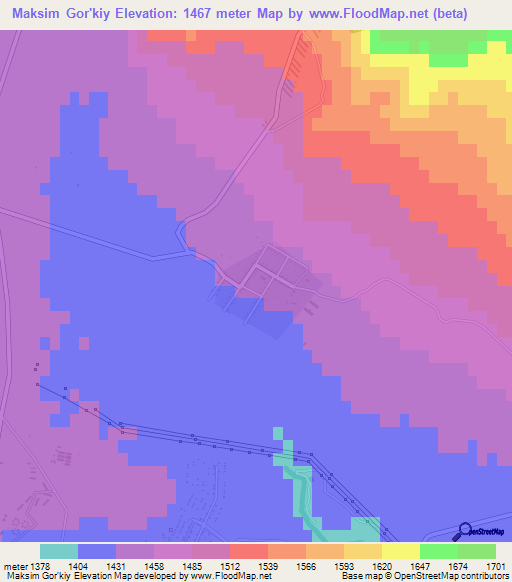 Maksim Gor'kiy,Armenia Elevation Map